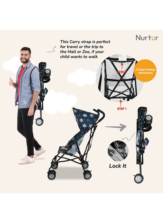 Nurtur Rex Buggy Stroller Multicolor Lightweight Stroller with Compact Fold Canopy Shoulder Strap 6 to 36 monthsMulticolor Official Product - Image 5