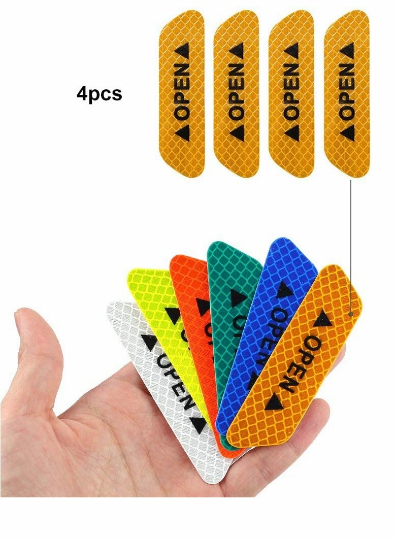 KASTWAVE Car Decals, Car Door Open Prompt Anti-Collision Reflective Stickers, Tape Conspicuity Safety Caution Warning Sticker, for Car Truck Trailer, Universal-Yellow  - Image 2