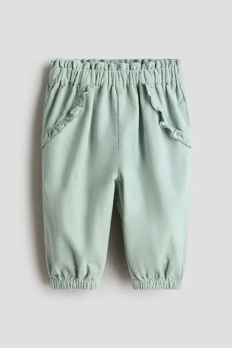 H&M Frill-trimmed corduroy trousers