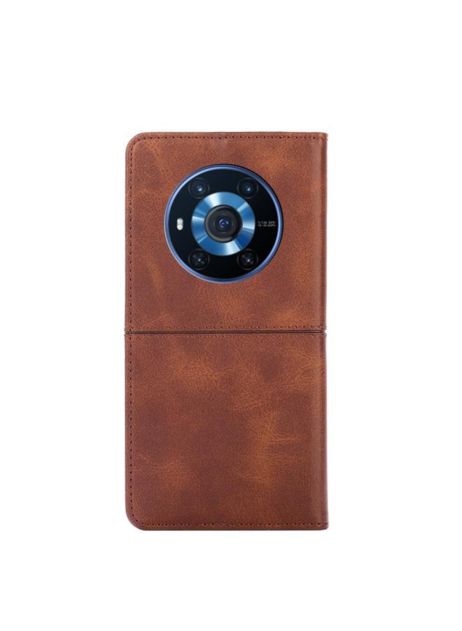 Green Tiger Case For Honor Magic3 Cow Texture Magnetic Horizontal Flip Leather Phone Case - Image 3