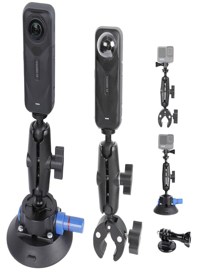 PellKing Camera Vacuum Suction Cup Mount + Bike/Motocycle Handlebars Mount Compatible - Image 1