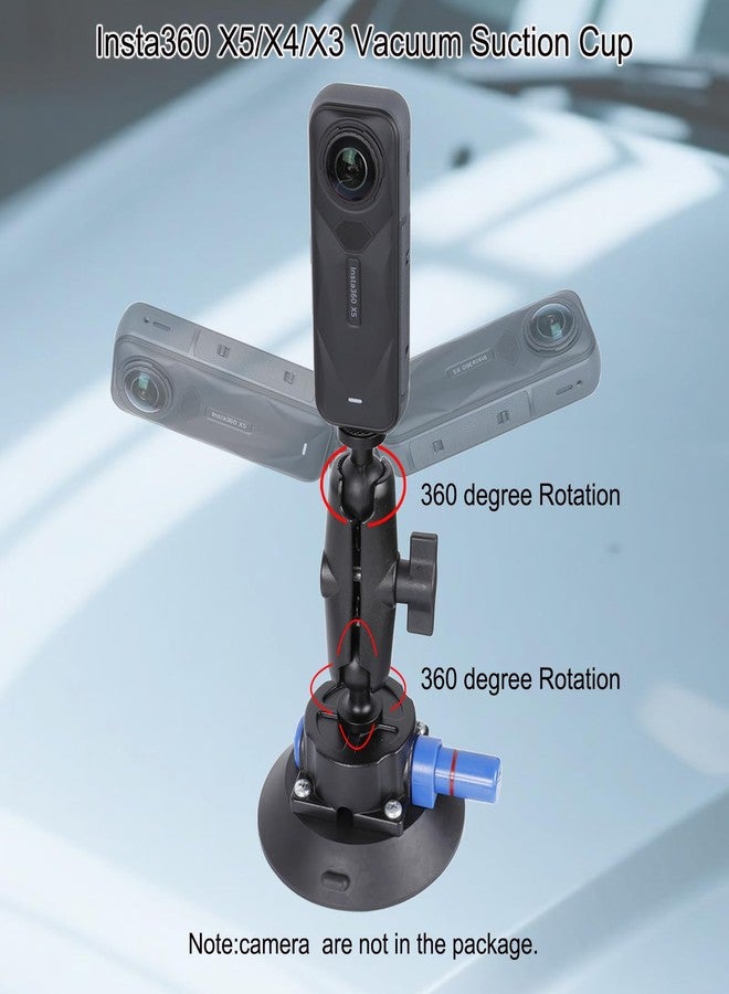 PellKing Camera Vacuum Suction Cup Mount + Bike/Motocycle Handlebars Mount Compatible - Image 2