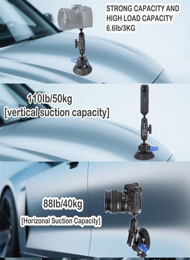 PellKing Camera Vacuum Suction Cup Mount + Bike/Motocycle Handlebars Mount Compatible - Image 4