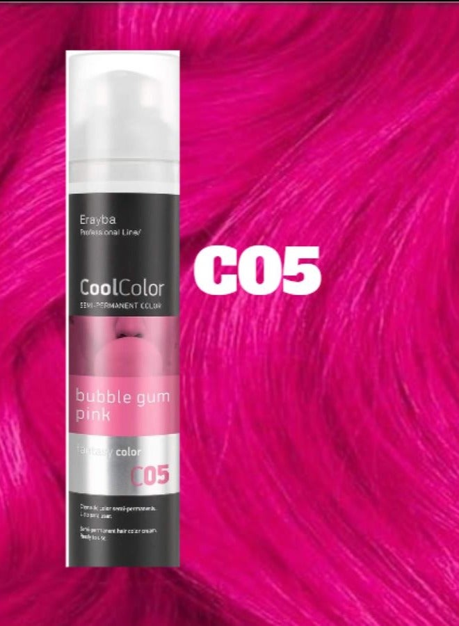 Erayba Cool Color Temporary Hair Dye100mlC05 Pink Color - Image 1