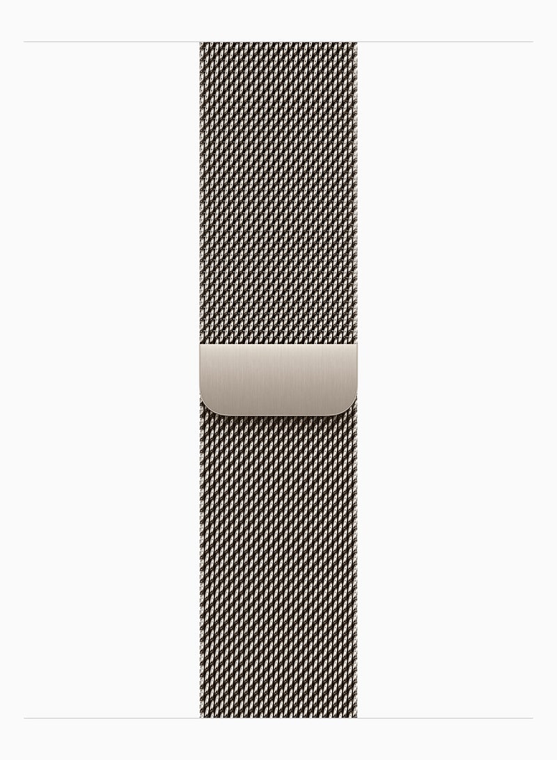 Apple Watch Series 11 GPS + Cellular 42mm (Middle East Version) Natural Titanium Case With Natural Milanese Loop - Image 3