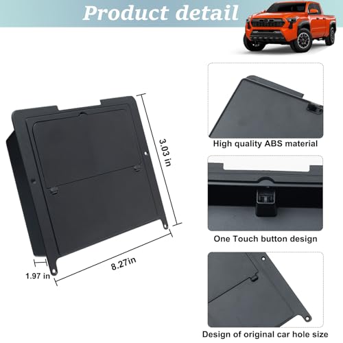 JKCOVER Center Console Hidden Box Organizer Compatible with 2024 2025 2026 Toyota Tacoma Accessories Armrest Secret Compartment Press to Open and Close（Patented Design） - Image 3