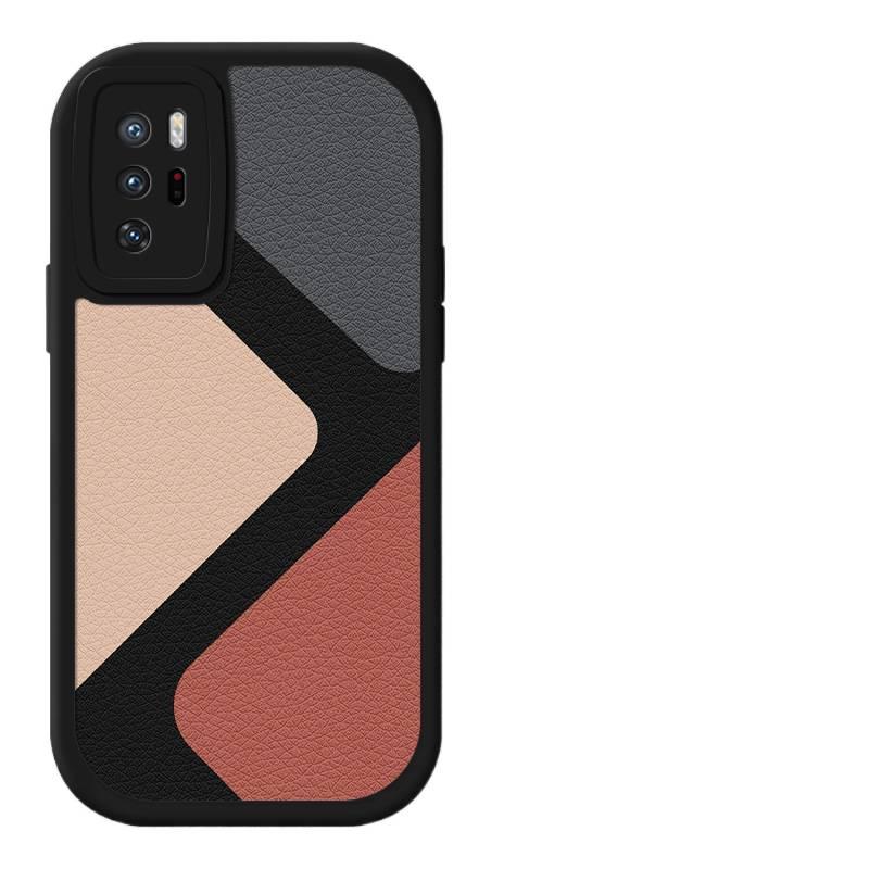 MS غطاء واقي بملمس جلد لـ Redmi Note 13 Pro مع حماية من السقوط وتغطية كاملة مع مقاوم للصدمات مع نمط مخطط مع تصميم كرتوني باللون أزرق باللون الأزرق باللون الأحمر - Image 1