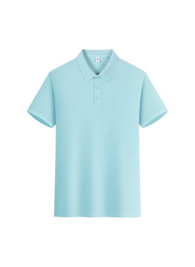 Summer New Style High-imitation Cotton Solid Color Turn-down Collar Polo Shirt Summer Workwear T-shirt Custom Logo Group Uniform Couple