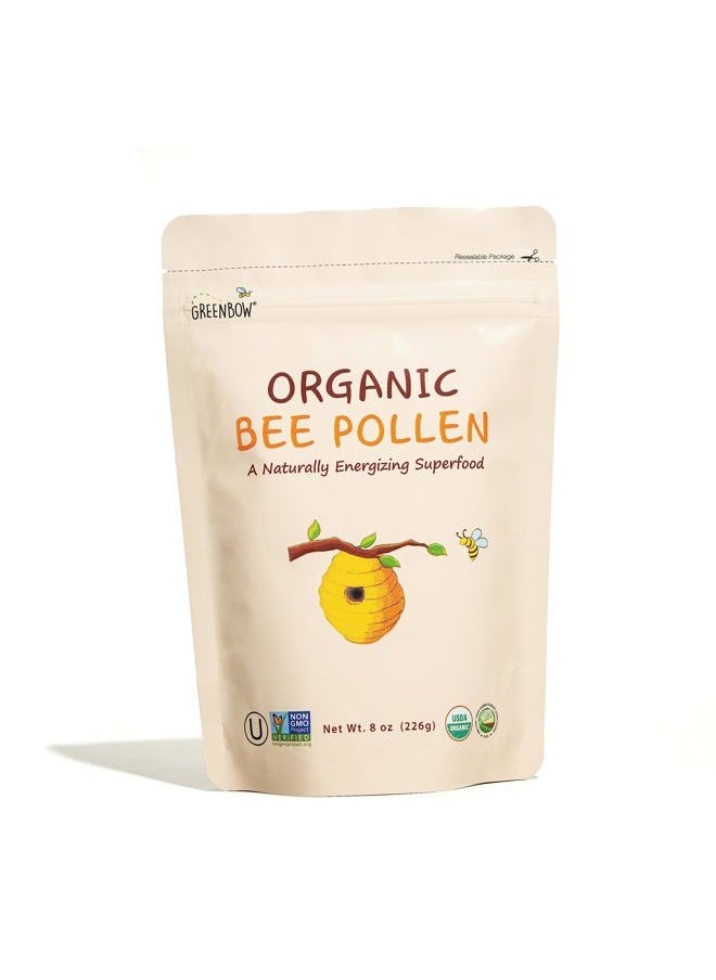 greenbow - Organic Bee Pollen - 100% USDA Certified Organic, Non-GMO, Pure, & Natural Bee Pollen - Superfood Packed w/Proteins, Vitamins & Minerals (8oz) - Image 1