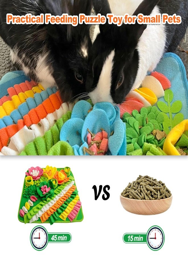 Adpartner Rabbit Foraging Mat, 20"x20" Pet Snuffle Mat Interactive Snuffle Feeding Toy for Rabbits Guinea Pigs Chinchillas, Washable Pet Feed Game Bunny Toys to Stimulate Natural Foraging Skills - Image 2
