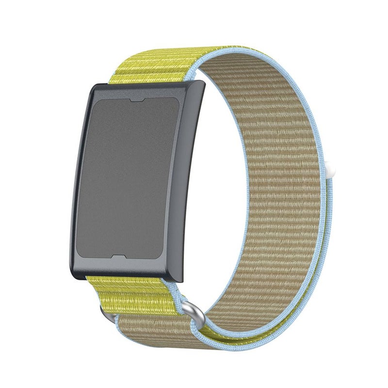 erorex For Amazfit Helio Strap Metal Ring Two Sections Nylon Hook And Loop Fastener Watch Band(Camel) - Image 1