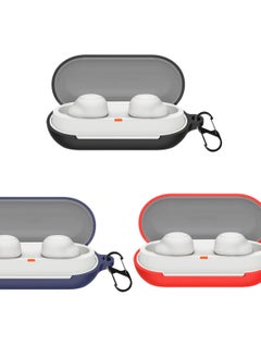 3 Pcs Silicone Case Cover For Sony WF-C700N Wireless Earbuds, Shockproof, Waterproof, Protective Cover With Keychain, Black Blue Red