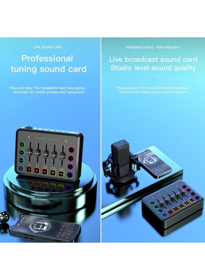 كارت صوت F9 للمباشر ميكسر مباشر احترافي مصدر طاقة فانتوم بلوتوث ميكسر دي جي (يناسب البث المباشر، تسجيل الحاسوب) - Image 3