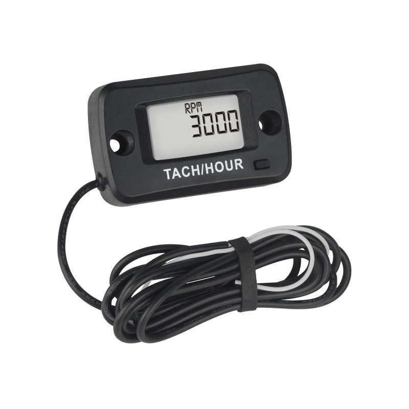 Jayron JRHM019R Waterproof Digital LCD Hour Meter Tachometer Maintenance Meter for Gasoline Engine ParamotorsChainsawsGeneratorsMowesrModel Boats
