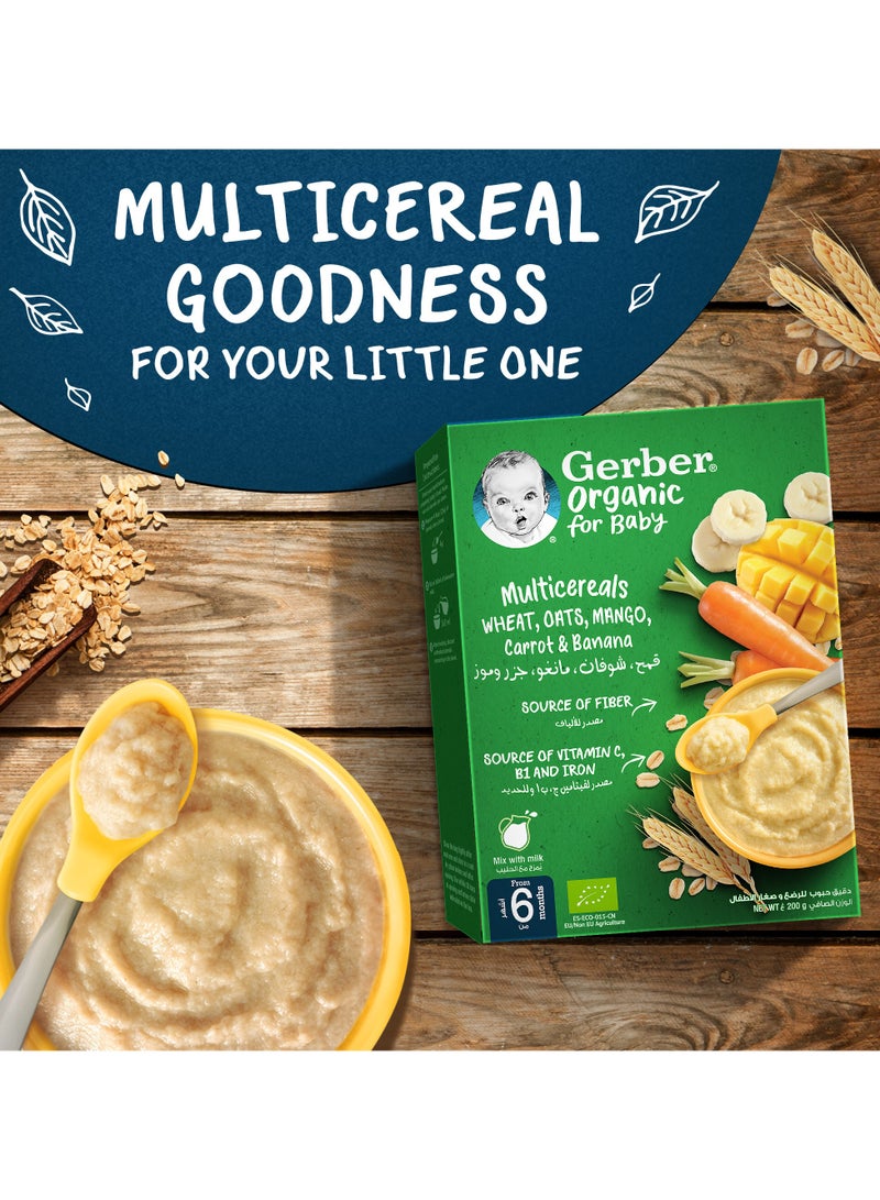 Gerber Organic Multicereal Wheat, Oats, Mango, Carrot, and Banana 200g - Image 3