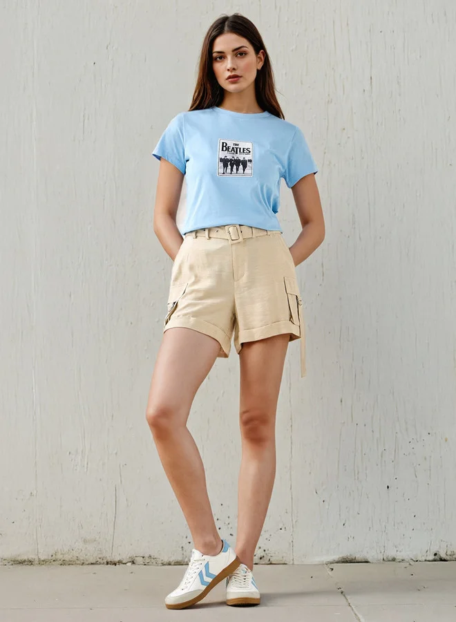 SP Characters The Beatles Print Crew Neck T-shirt