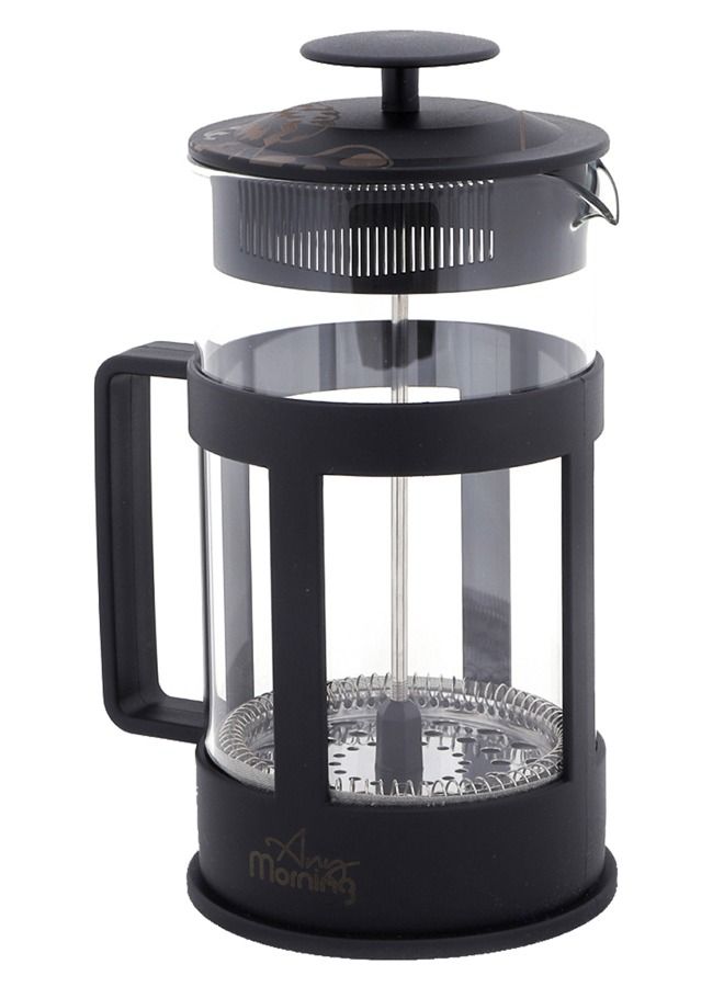 آني مورننغ صانعة القهوة والشاي الفرنسية، سعة 800 مل / 27 أونصة / 3 أكواب، زجاج بوروسيليكات، فلتر ستانلس ستيل، متينة ومقاومة للحرارة، باللون الأسود – FY04 - Image 2