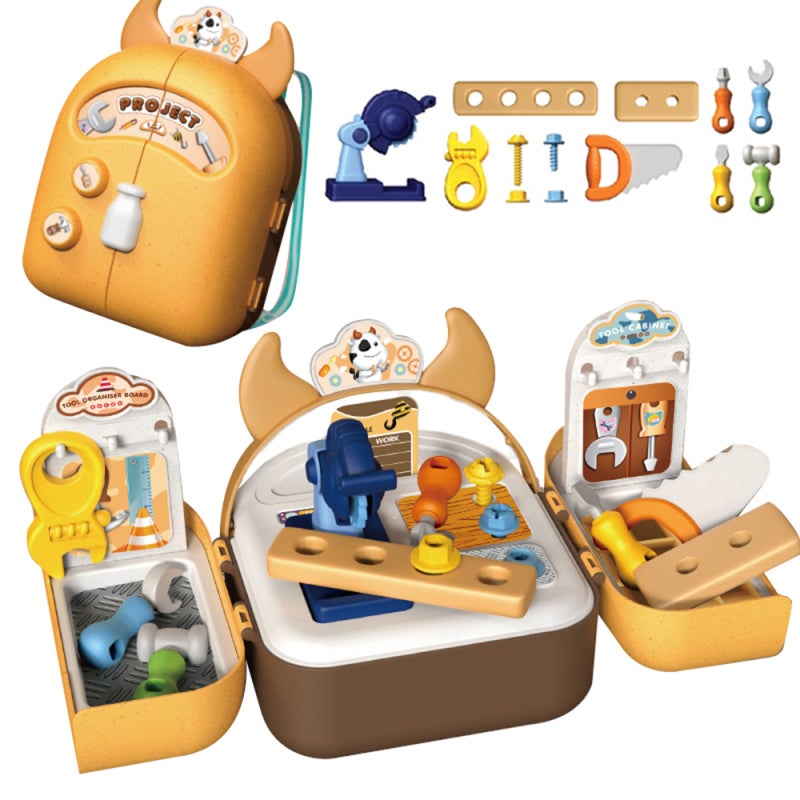 Kids Tool Set: Premium ABS Material Safe Round Edge Design - Realistic Role Play Educational Toy for Kids 3+ With Backpack Storage & Hands-On Skill Development - Image 1