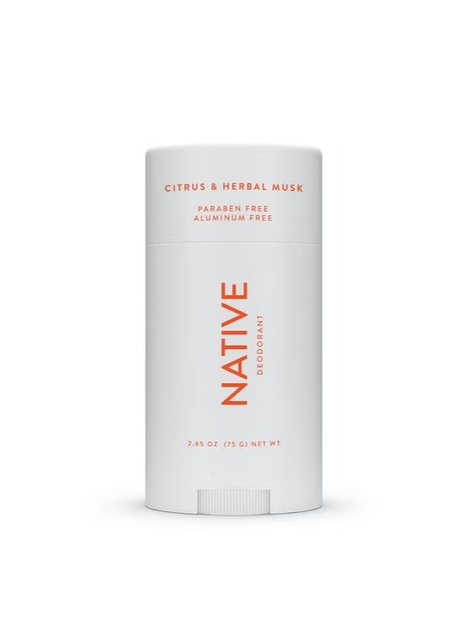 Native Deodorant | Natural Deodorant for Men, Aluminum Free with Baking Soda, Probiotics, Coconut Oil and Shea Butter | Citrus & Herbal Musk - Image 1