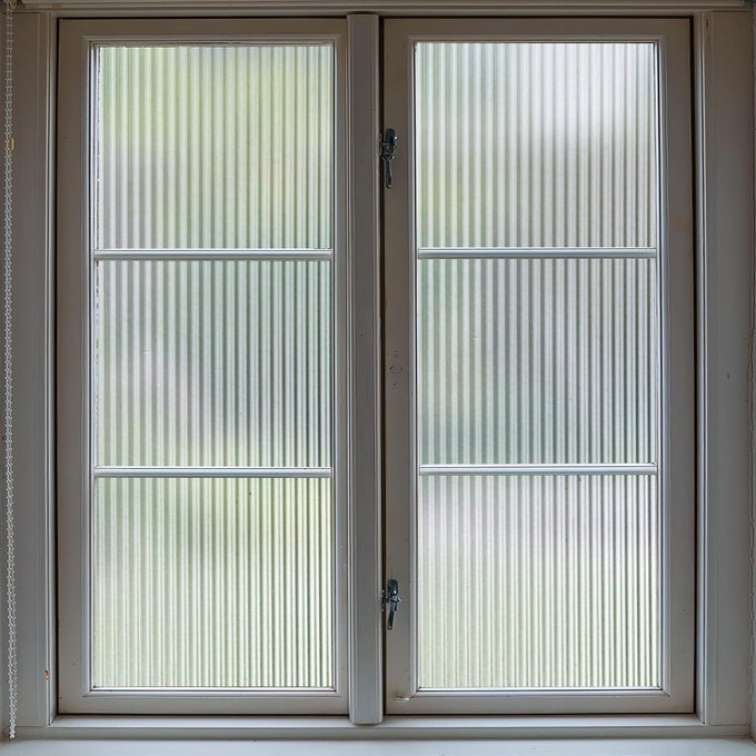 12INCH REEDED GLASS WINDOW FILM FROSTED REEDS WINDOW FILM WINDOW PRIVACY FILM 3D WINDOW DECALS NON ADHESIVE FOR BATHROOM LIVING ROOM OFFICE 177X787 INCHES