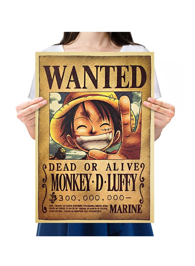 Anime Wanted Posters Luffy Reward Series Kraft Paper Poster Character Home Decor Painting Wall Stickers (52*36cm) - Image 5
