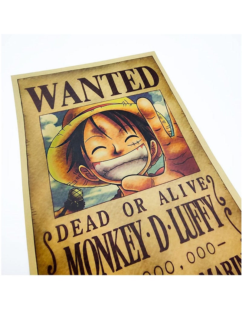 Anime Wanted Posters Luffy Reward Series Kraft Paper Poster Character Home Decor Painting Wall Stickers (52*36cm) - Image 2