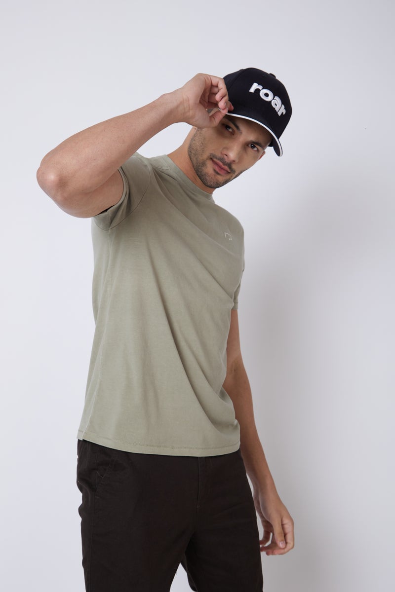 ROAR FOR GOOD Men's Solid Crew Neck T-Shirt | Soft Cotton Blend Casual Half Sleeve Tee | Lightweight Regular Fit Everyday Wear T-Shirt - Image 5