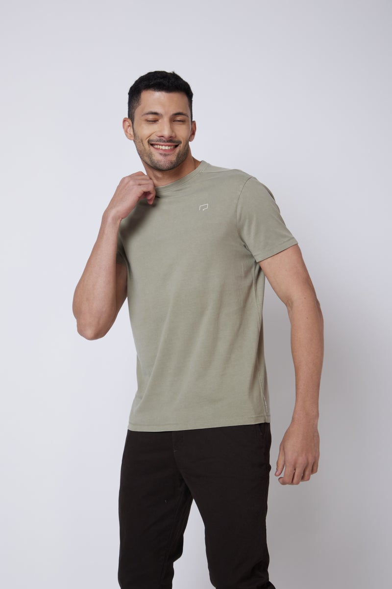 ROAR FOR GOOD Men's Solid Crew Neck T-Shirt | Soft Cotton Blend Casual Half Sleeve Tee | Lightweight Regular Fit Everyday Wear T-Shirt - Image 3