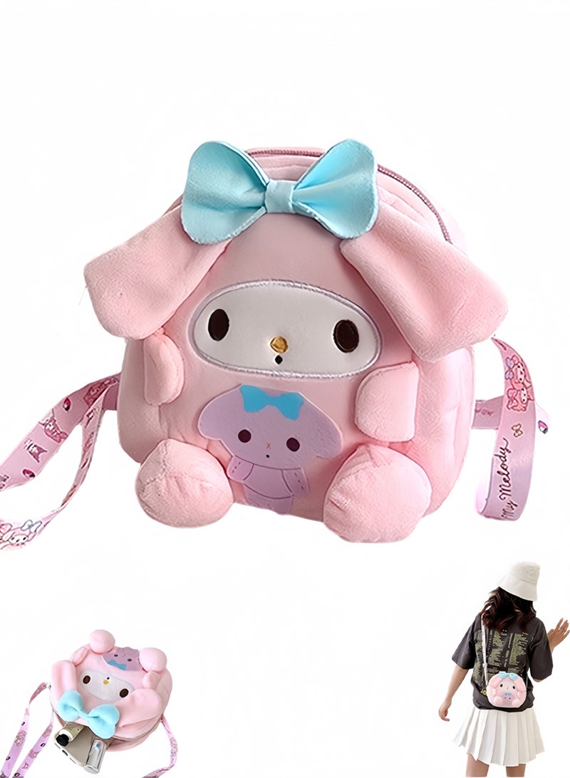 أورجنيزر حقيبة كروس بودي من سانريو ماي ميلودي، حقيبة كتف ناعمة للغاية للفتيات والمراهقات، هدية إكسسوار أنيقة لطيفة بتصميم كاواي - Image 1