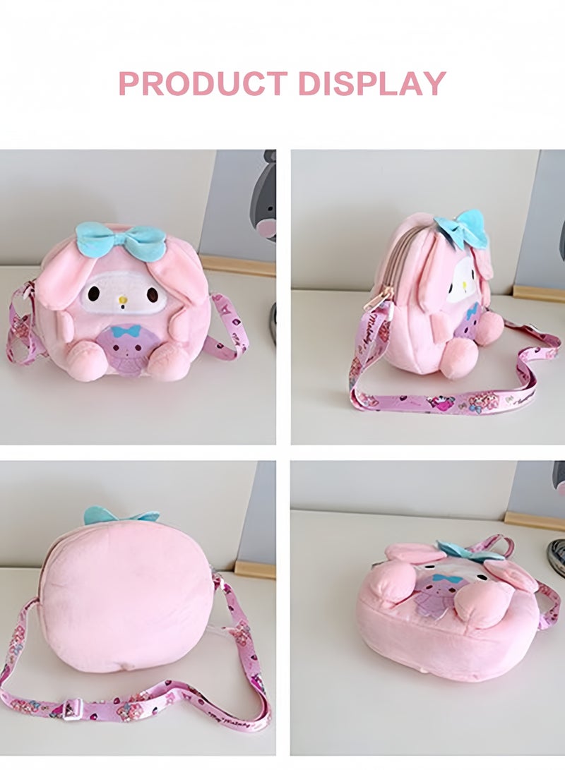 أورجنيزر حقيبة كروس بودي من سانريو ماي ميلودي، حقيبة كتف ناعمة للغاية للفتيات والمراهقات، هدية إكسسوار أنيقة لطيفة بتصميم كاواي - Image 5