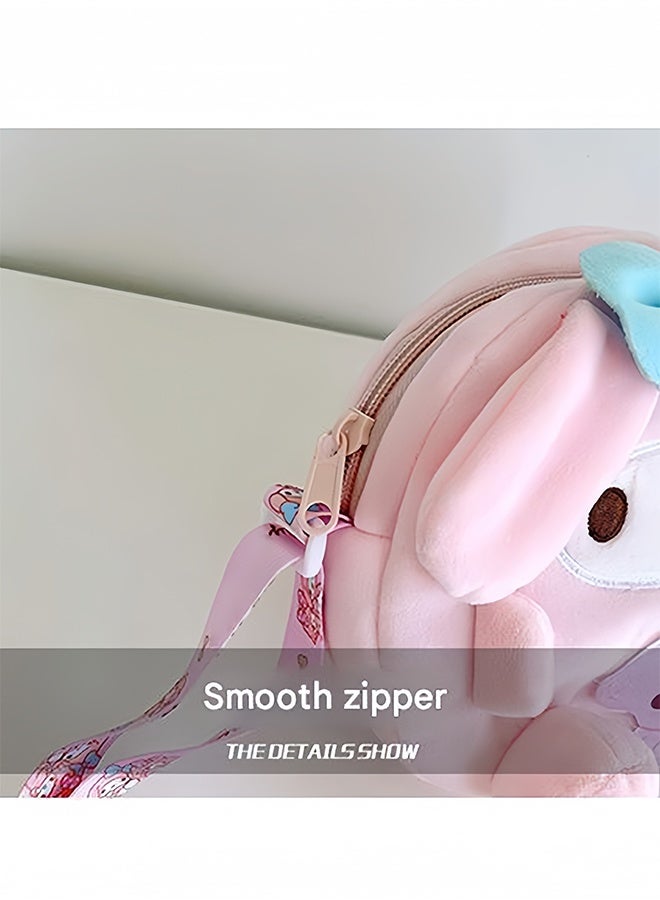 Organizer My Melody Plush Crossbody Bag, Super Soft Fluffy Shoulder Purse for Girls & Teens, Cute Kawaii Fashion Accessory Gift - Image 2