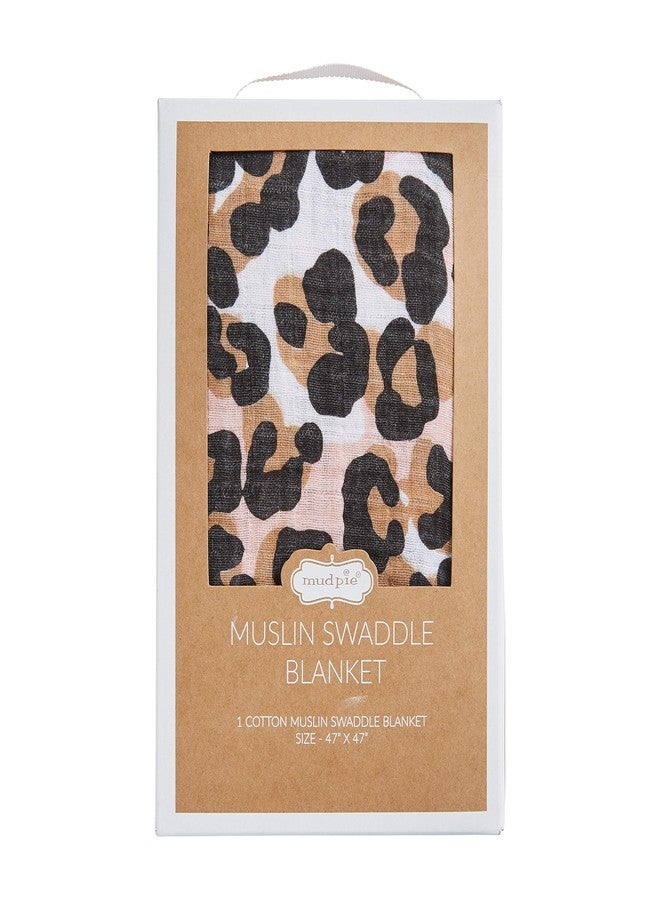 Mud Pie Muslin Swaddle, Leopard - Image 1