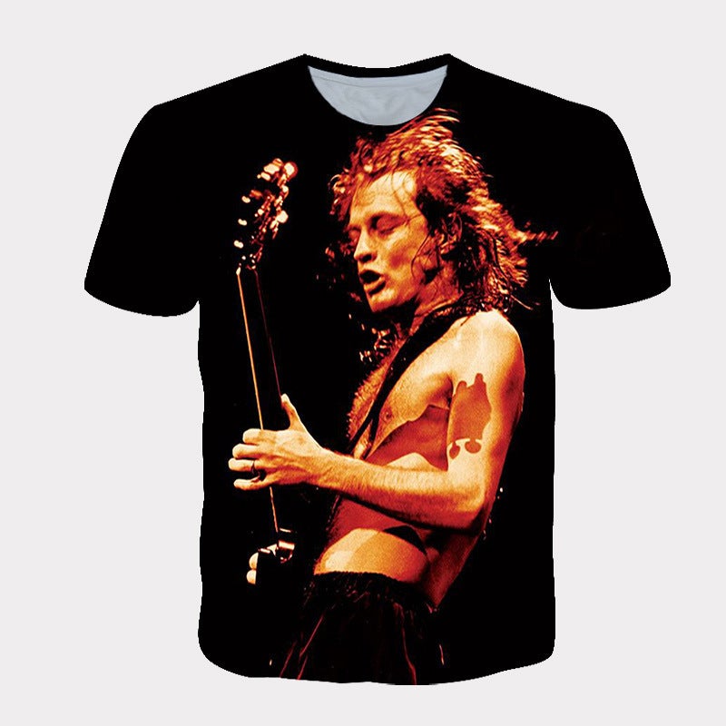 New Men'S New 3D Printed Acdc Band Distinctive T-Shirt For Kids - Image 2
