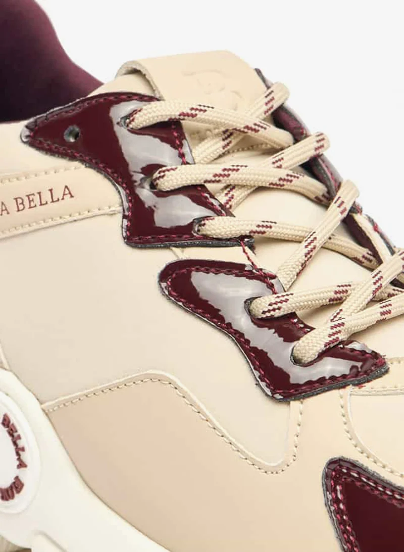 Flora Bella By Shoexpress BURGUNDY Flora Bella Monotone Lace-Up Low Ankle Sneakers With Pull Tabs for Women | Best Price UAE
