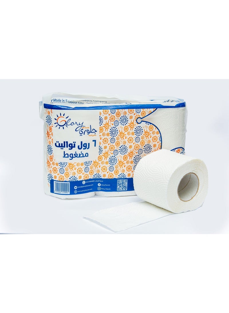 GloryTissues Compressed Toilet Rolls (6 Rolls - 3ply) - Image 3