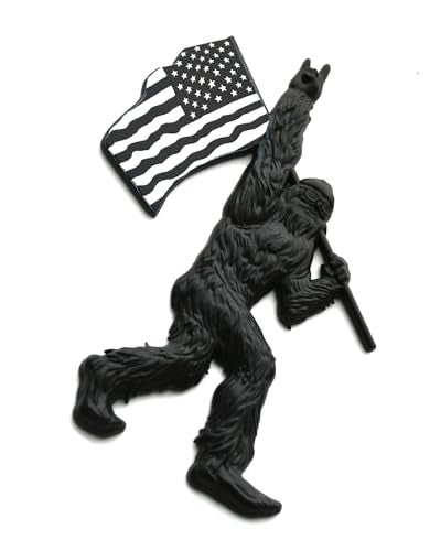 DecalRoom 1pc New Custom Sasquatch Decal Car Sticker 3D Badge Emblems Fishing USA Flag Decal Compatible with Bronco Universal Car Truck SUV Side Rear Front Hood Trunk Door (USA Flag-Black White) - Image 2