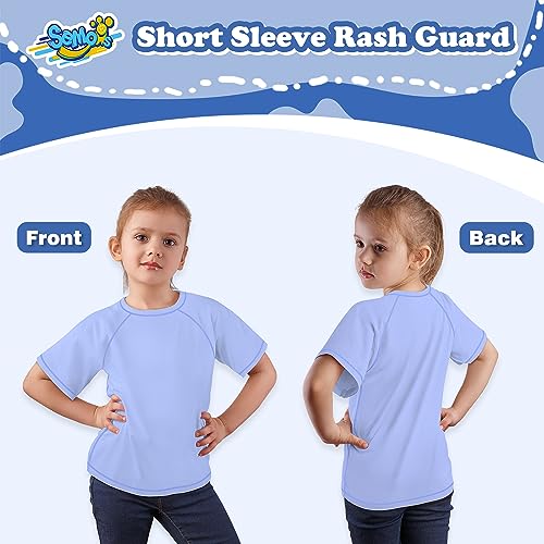 Semois Girls Rash Guard Short Sleeve, Light Purple UPF 50+ Sun Protection Rashguard Slim Fit Swim Shirt Fishing Surf Quick Dry Cool Beach Clothes for Toddler Youth Kids Size 10-12 Years - Image 5
