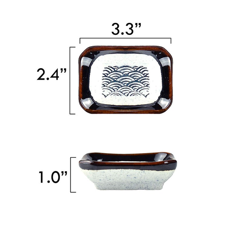 Artcome 8 Piece Japanese Style Ceramic Sushi Plate Dinnerware Set for Wedding Housewarming - 2 Sushi Plates, 2 Sauce Dishes, 2 Pairs of Chopsticks, 2 Chopsticks Holders - Image 4