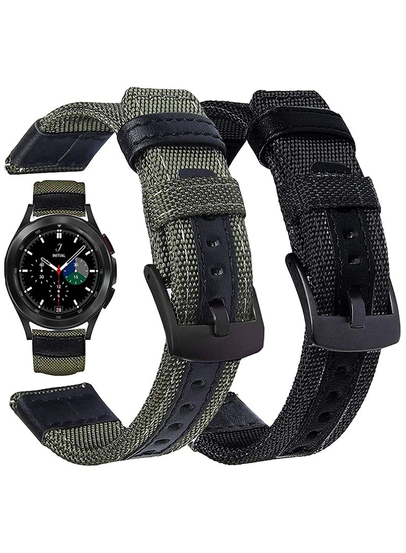 KASTWAVE Bands for Galaxy Watch 4 40 mm 44 mm, Band for Galaxy Watch 4 Classic 46 mm 42 mm, 20 mm Nylon Sport Band Bracelet Strap, 2 Pack - Image 1