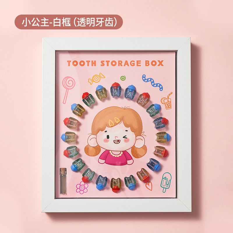 Baby Teeth Collection Wooden Po Frame Breast Teeth Box Boys And Girls New Breast Teeth Storage Box Anti-Oxidation - Image 1