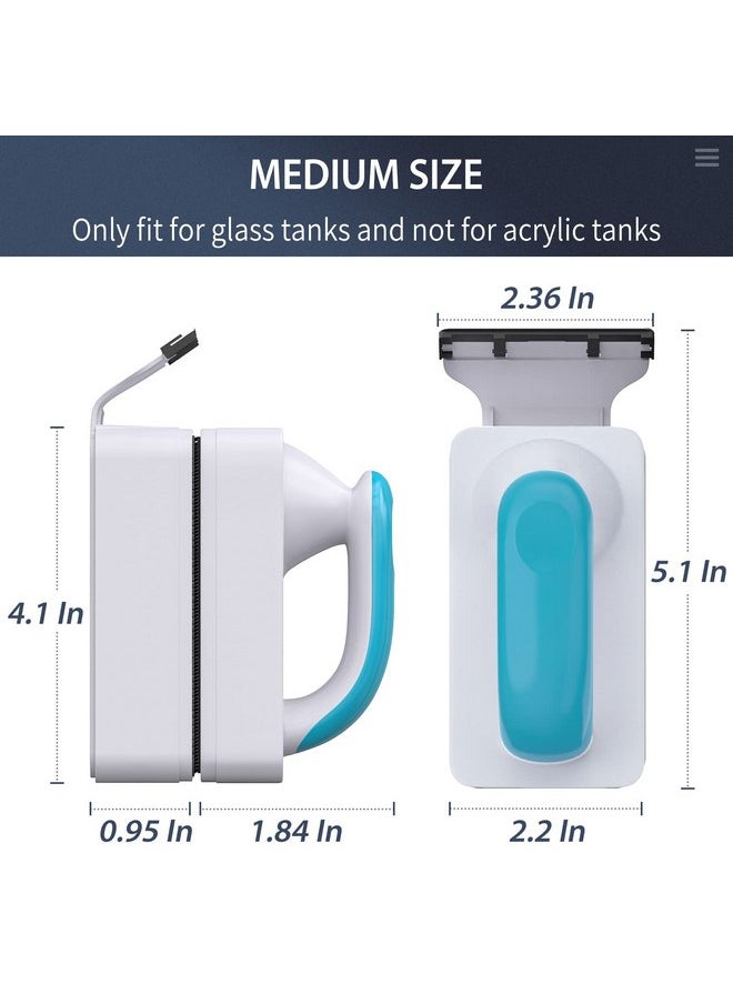 Pawfly Pawfly Aquarium Strong Magnetic Brush Stain Cleaner with Detachable Stainless Steel Scraper and Non-Slip Handle 4 Inch Floating Cleaning Scrubber Tool for Glass Fish Tank (Not for Acrylic Tank)  - Image 3