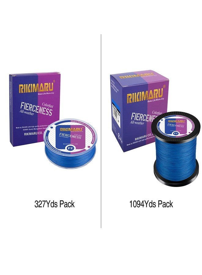 RIKIMARU Braided Fishing Line Abrasion Resistant Superline Zero Stretch&Low Memory Extra Thin Diameter Blue 327Yds,15LB - Image 2
