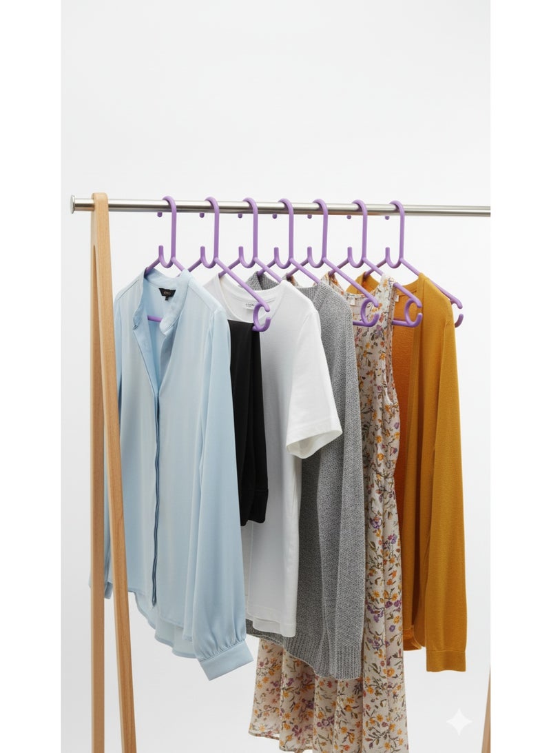 FAVELA Multi-purpose plastic clothes hanger – modern and durable design – light purple color - Image 3