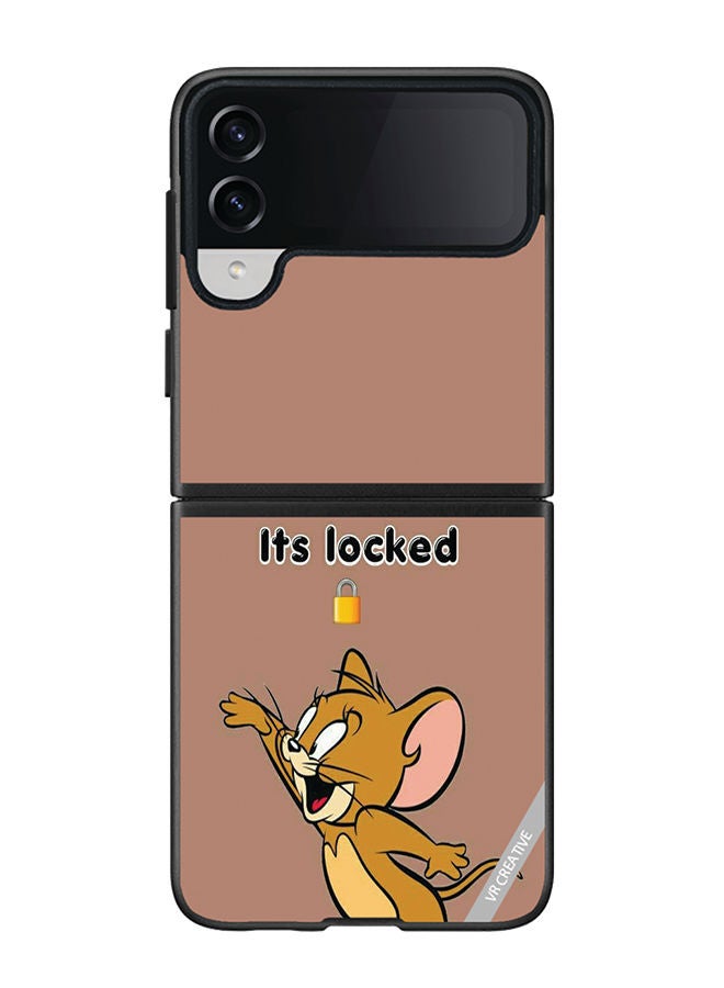 VR CREATIVE Protective Case Cover For Samsung Galaxy Z Flip4 Its Locked Design Multicolour - Image 1