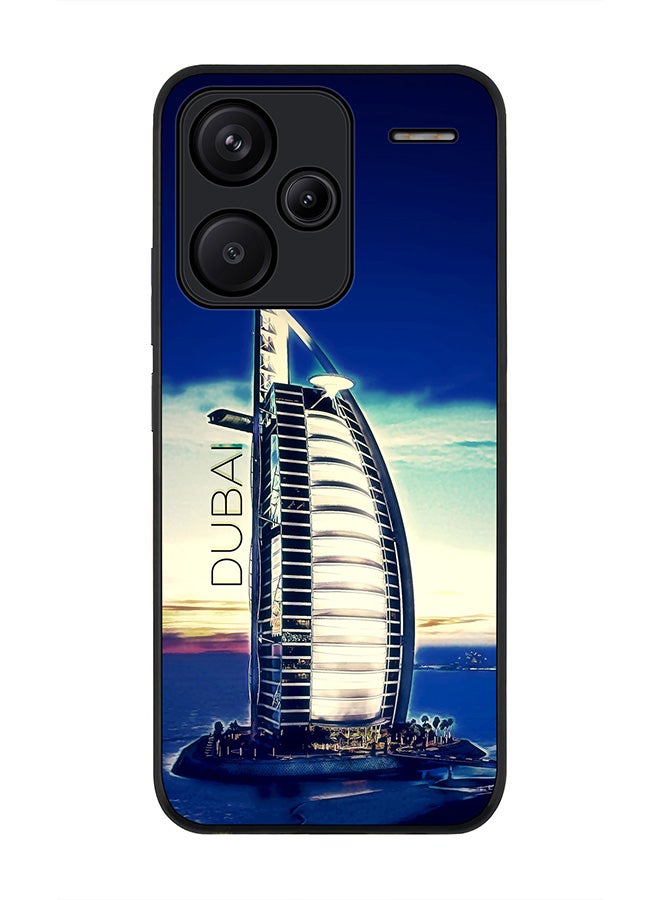 Stylizedd Rugged Black Edge Case for Xiaomi Redmi Note 13 Pro Plus, Slim fit Case Flexible Anti Drop TPU Gel Thin Cover -  Burj Al Arab - Dubai  - Image 1