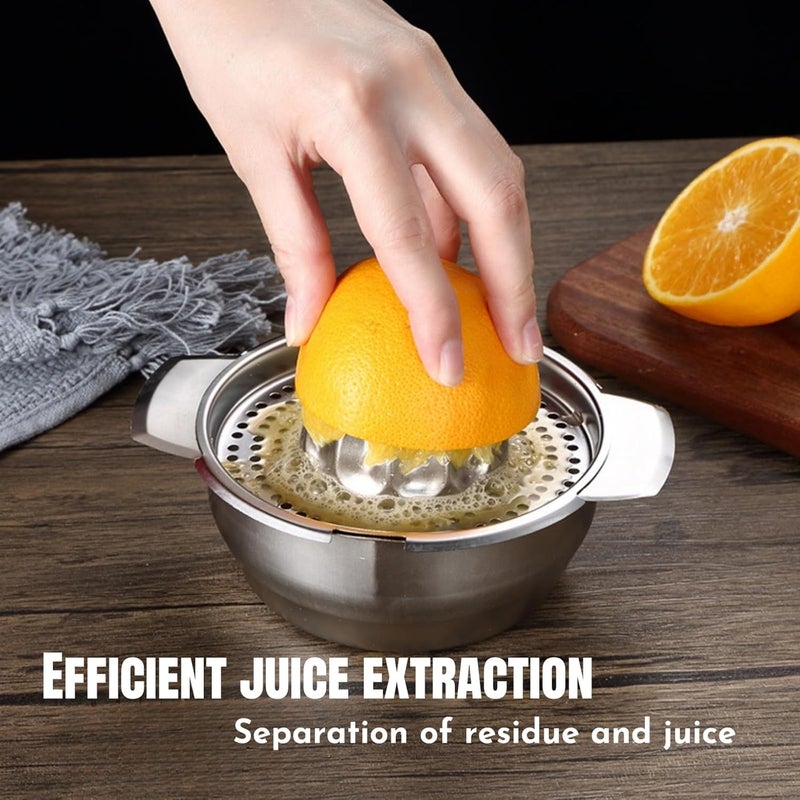 JDLYEVER Manual Juicer 304 Stainless Steel Citrus Juicer for Lemon & Orange, Handheld Press Tool with Storage Bowl, Elegant Gold Finish, Ideal for Fresh Juice Extraction at Dorms, Home, Restaurants - Image 5