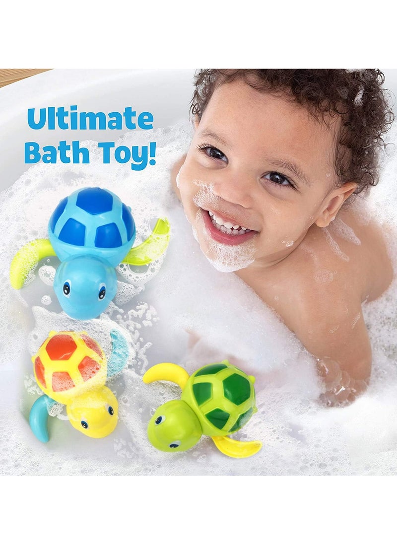 VCOSTORE Bath Toys for Toddlers 1 2 3 4 5 Years Old,Bath Swimming Wind Up Toys, Pool Toys for Kids,Baby Funny Wind Up Swimming Turtle Bath Toy,Cute Floating Bathtub Water Toys,Gift for Preschool Child Boys Girls (3 Pcs)  - Image 5