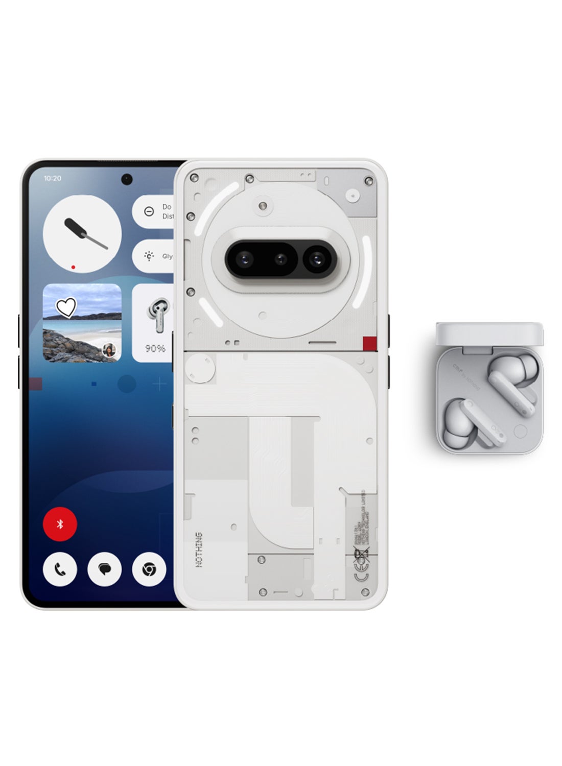 Nothing Phone 3a 5G Dual SIM White 12GB RAM 256GB With CMF Buds - Middle East Version