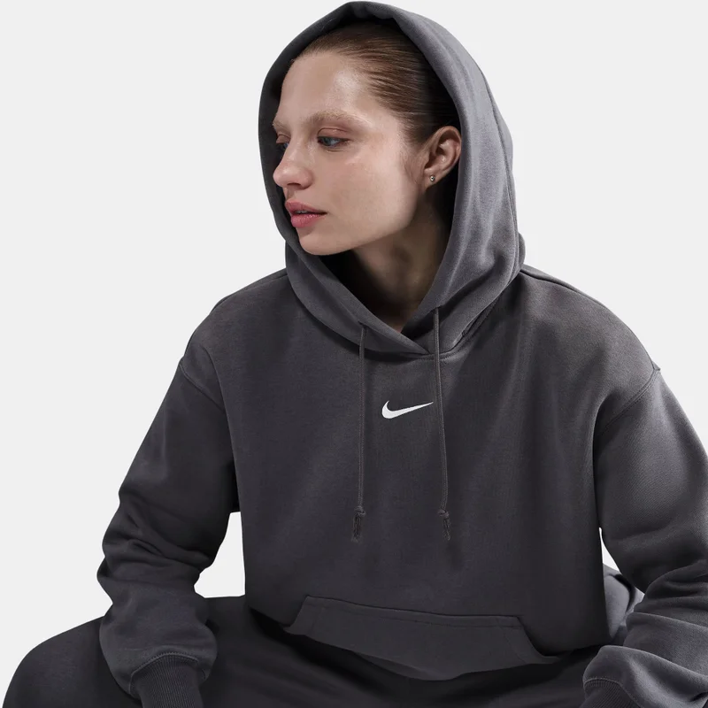 Nike Grey Women's Sportswear Phoenix Fleece Hoodie for Women | Best Price UAE