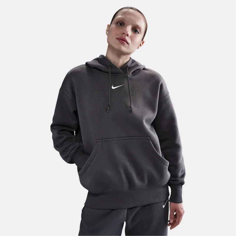 Nike Grey Women's Sportswear Phoenix Fleece Hoodie for Women | Best Price UAE